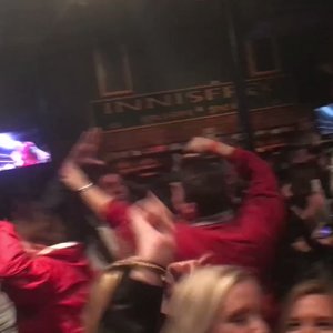 Fans react after Alabama scores game-winning TD at Innisfree in Tuscaloosa.
