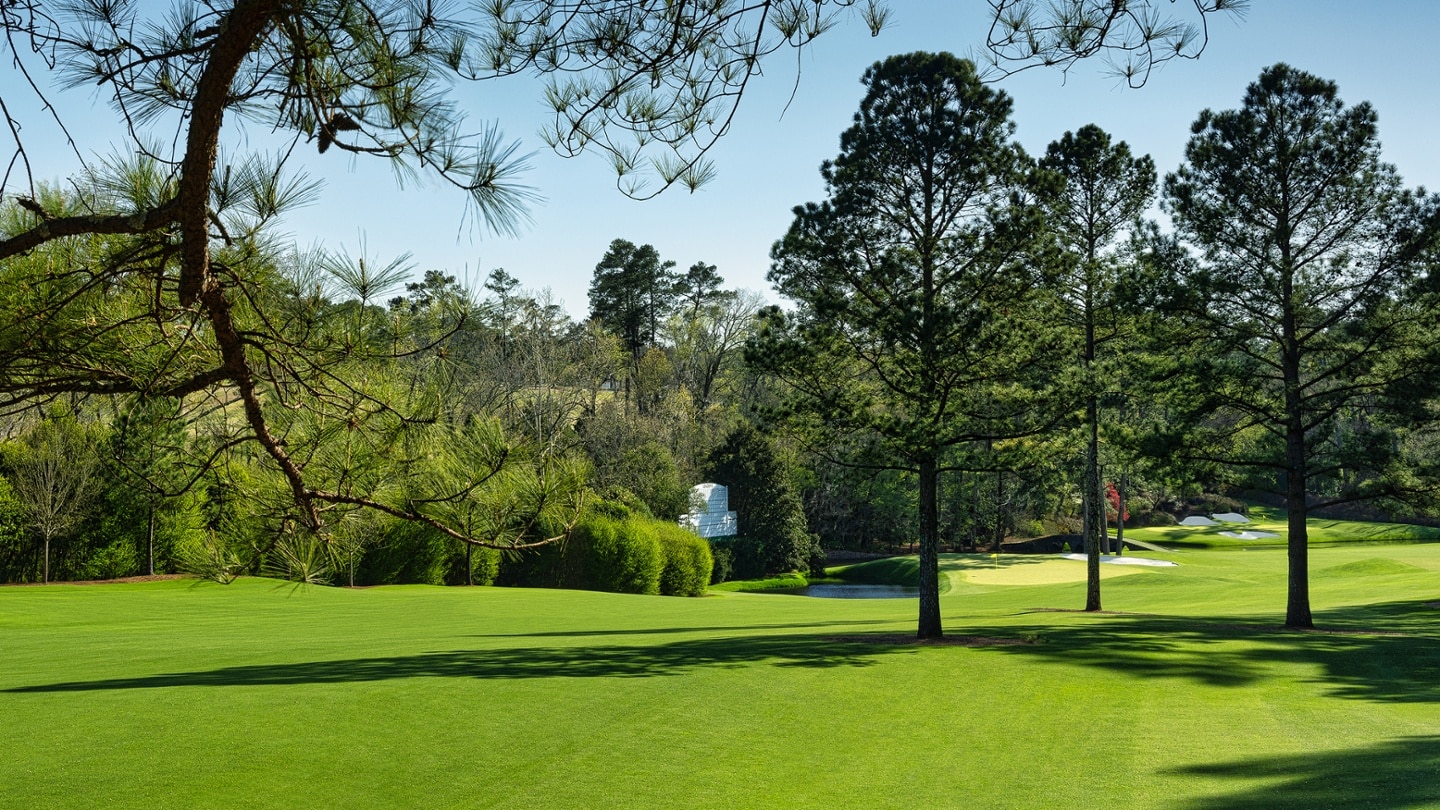 A view from of No. 11 green from the right side of the landing area image